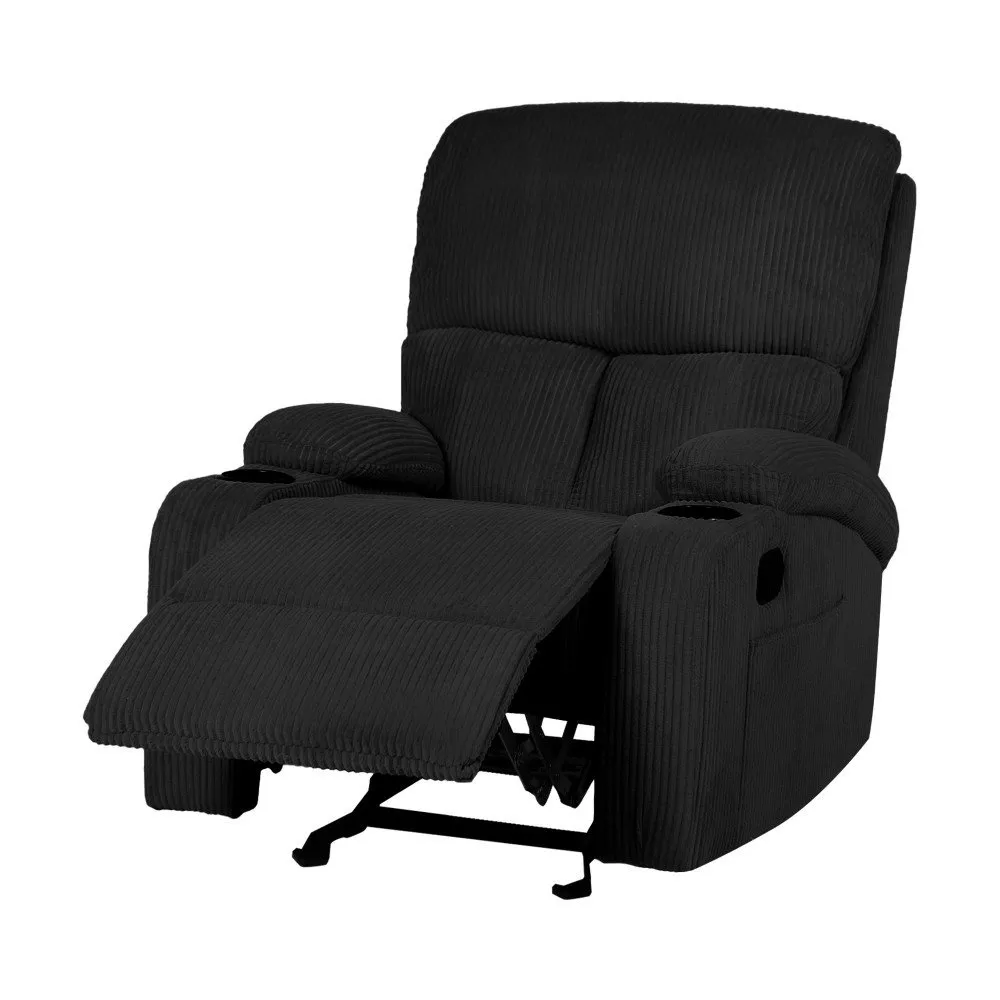 كرسي استرخاء أسود بهيكل معدني متين