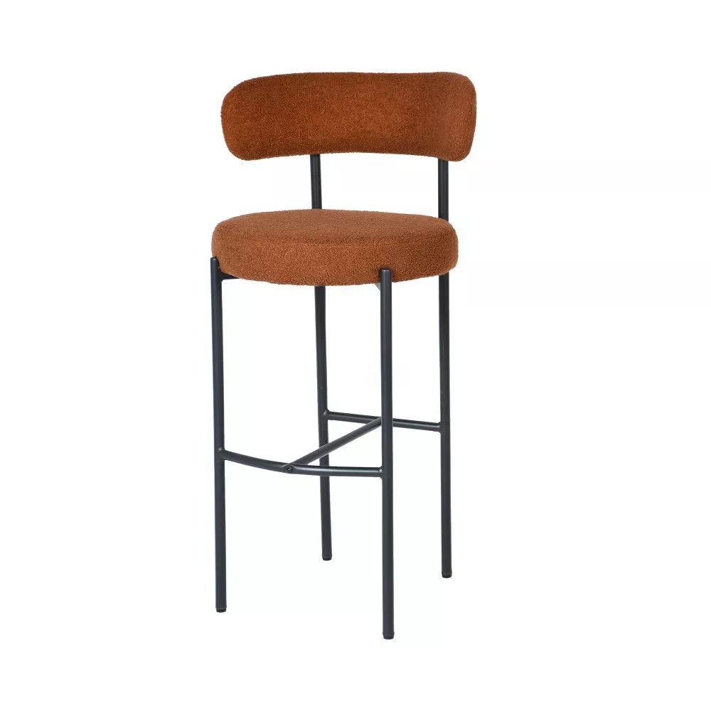 كرسي بار بأرجل معدنية متينة ولون جملي دافئ