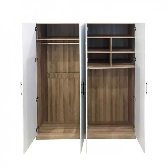 دولاب ملابس خشبي بتصميم داخلي منظم وأرفف واسعة - صورة 2